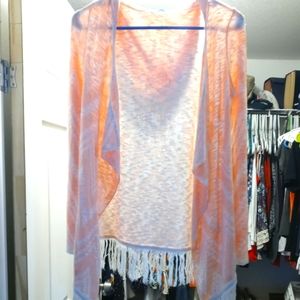 Peach fridge shawl